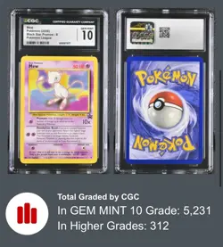 Mew 8 Wotc Black Star Promo Pokemon League Regular 2000 CGC 10 GEM MINT - Image 1
