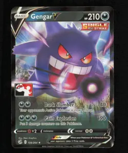 Pokemon Card Gengar V 156/264 Prize Pack Promo Stamp Fusion Strike Holo NM 2021 - Image 1