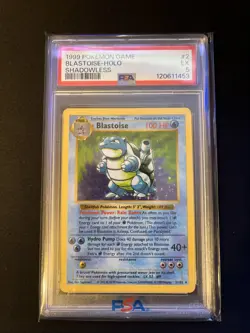 1999 Pokemon Shadowless Blastoise Base Set Holo Rare #2 PSA 5 EX - Image 1