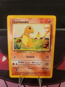 Charmander 046/102 Pokemon TCG Base Set Unlimited LP/MP - Image 1