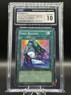 Soul Release Yu-Gi-Oh! 2003 Starter Deck: Pegasus SDP-036 1st Edition CGC 10 Gem - Image 1