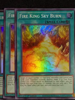 Yugioh - 3x Fire King Sky Burn SR14-EN025 1st Edition Super Rare NM - Image 1