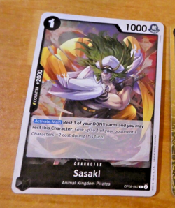 ONE PIECE TWO LEGENDS ENGLISH CARD HOLO RARE GAME CARTE SASAKI OP08-082 EN NEUF - Image 1