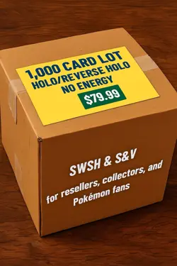 1,000+ Pokemon Card Lot - Holo & Reverse Holo Only (No Energy Cards) - Image 1