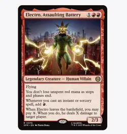 Electro, Assaulting Battery - Foil Card - Marvel's Spider-Man (SPM) MTG Rare #76 - Image 1