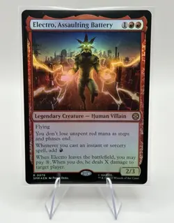 Electro, Assaulting Battery - Foil Card - Marvel's Spider-Man (SPM) MTG Rare #76 - Image 2