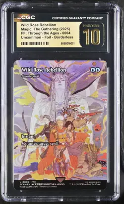 CGC 10 Pristine Wild Rose Rebellion 0004 Foil Final Fantasy Through the Ages MTG - Image 1