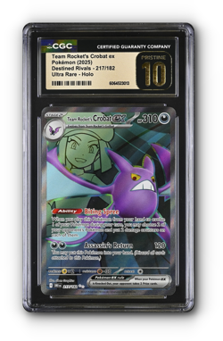 POKEMON Team Rocket's Crobat 217/182 Sv10: Destined Rivals Holo CGC 10 PRISTINE - Image 1