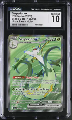 CGC 10 - Serperior ex 156/086 Full Art Ultra Rare - Black Bolt Pokemon Gem Mint - Image 1