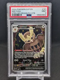 NOCTOWL 141 PSA 9 SV BLACK STAR PROMO POKEMON CENTER STAMPED - Image 1