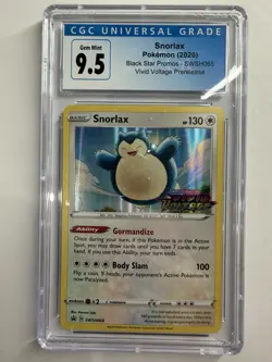 Pokemon Snorlax SWSH068 Vivid Voltage Prerelease CGC 10 (old Label) - Image 1