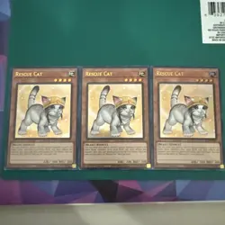 Yugioh! 3x Rescue Cat Alternate art RA02-EN001 Ultra Rare 1st Ed NM - Image 1