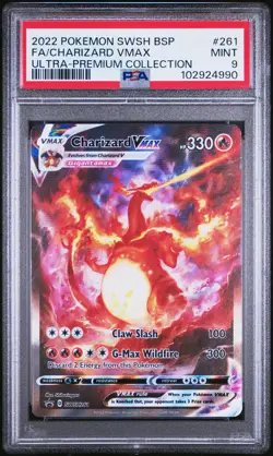 2022 POKEMON SWSH BLACK STAR PROMO #261 FULL ART/CHARIZARD VMAX PSA 9 - Image 1