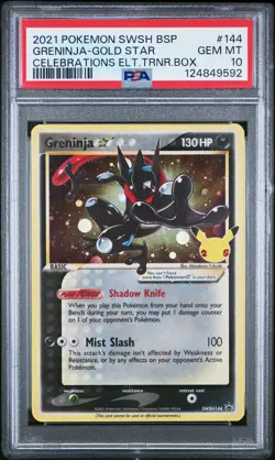 2021 POKEMON SWSH BLACK STAR PROMO #144 GRENINJA-GOLD STAR PSA 10 - Image 1