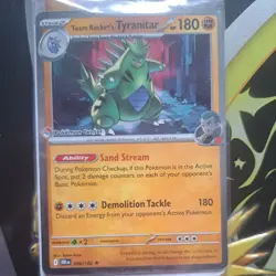 Team Rocket's Tyranitar 096/182 Sealed | Destined Rivals | Pokemon Center Stamp - Image 1