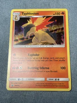 2019 Pokemon TYPHLOSION SM185 BLACK STAR RARE PROMO Cosmos Swirl - HOLO -NM - Image 1