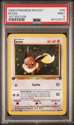 2000 POKEMON ROCKET 1ST EDITION #55 EEVEE PSA 9 - Image 1