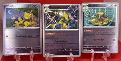 Pokemon TCG Alakazam Kadabra Abra 054/055/056/132 Mega Evolution R-Holo Set - Image 1