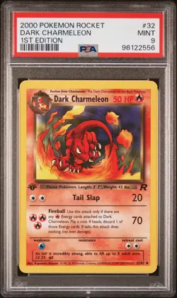 2000 POKEMON ROCKET 1ST EDITION #32 DARK CHARMELEON PSA 9 - Image 1