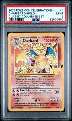 2021 POKEMON CELEBRATIONS CLASSIC COLL #4 CHARIZARD-HOLO PSA 9 - Image 1
