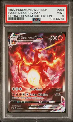 2022 POKEMON SWSH BLACK STAR PROMO #261 FULL ART/CHARIZARD VMAX PSA 9 - Image 1