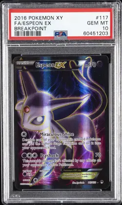 2016 POKEMON XY BREAKPOINT #117 FULL ART/ESPEON EX PSA 10 - Image 1
