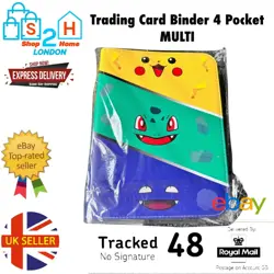 Trading Card Binder Album Portable Storage Case Holds 4 Pocket Pokemon Xmas Gift - Image 3