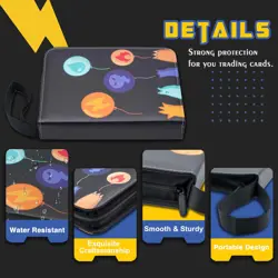 Trading Card Binder Album Portable Storage Case Holds 4 Pocket Pokemon Xmas Gift - Image 5