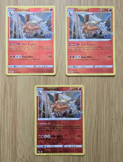 Pokemon TCG x3 Charizard Pokemon Go Reverse Holo Rare 010/078 NM/LP - Image 1