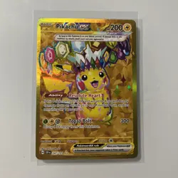 Pokemon TCG Pikachu EX Gold Full Art Hyper Rare Card 247/191 Surging Sparks - Image 1