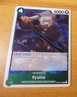 ONE PIECE WINGS OF CAPTAIN ENGLISH CARD GAME HOLO CARTE RYUMA OP06-036 R EN NEUF - Image 1