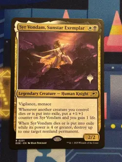 NM, English MTG Regular Syr Vondam, Sunstar Exemplar - Promo Pack Promo Stamped - Image 1
