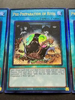 3x Pre-Preparation Of Rites | RA01 | Ultimate Rare | NM | 1st Ed | YuGiOh! - Image 5