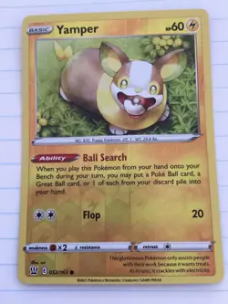 Yamper Pokemon Card 052/163 Reverse Holo- Used-Sword & Shield-Battle Styles - Image 1