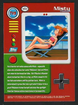 1999 Topps Pokemon #TV3 Misty Character Cards Series Foil Blue Label - Image 3