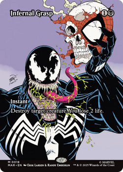 Infernal Grasp (BORDERLESS) #18 | Near Mint | Marvel Universe Magic MTG - Image 1