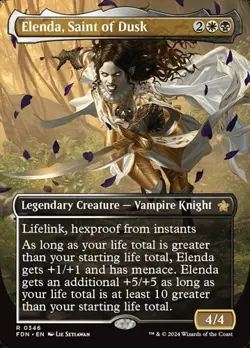 1x Elenda, Saint of Dusk (#346) - Extended Art NM Eng MTG - Foundations - Image 1
