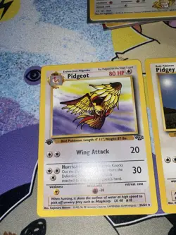 Pokemon TCG 1st Edition Pidgeot 24/64 Jungle Non Holo LP + Pidgey 57/102 LP - Image 1