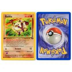 1999 Vintage Pokemon Mankey 1st Edition Jungle WOTC #55/64 LP - Image 3