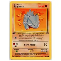 1999 Vintage Pokemon Rhyhorn 1st Edition Jungle WOTC #61/64 LP - Image 1