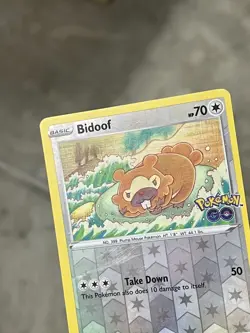 Pokemon TCG Bidoof (Peelable Ditto) 059/078 Pokemon GO Reverse Holo NM- See Pics - Image 3