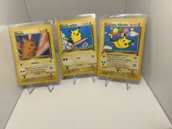 Pokemon French Flying Surfing Pikachu Black Star Promo #28 #26 #27 lot - Image 1