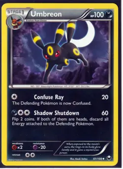2012 POKEMON UMBREON 61/108 DARK EXPLORERS - REGULAR- UNCOMMON (U62A) - Image 1