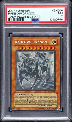 2007 YU-GI-OH! TAEV-TACTICAL EVOLUTION #EN006 RAINBOW DRAGON PSA 7 - Image 1