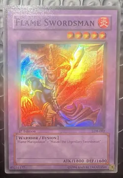 Flame Swordsman 1st Edition LOB-003 Legend of Blue Eyes White Dragon - Image 1