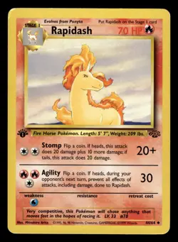 Rapidash 44/64 1st Edition Jungle Set Pokemon Card - Image 1