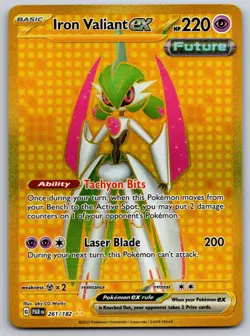 Iron Valiant ex 261/182 SV04: Paradox Rift NM Pokemon Card TCG - Image 1
