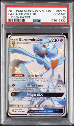 2019 POKEMON SUN & MOON HIDDEN FATES #SV75 FULL ART/GARDEVOIR GX PSA 10 - Image 1
