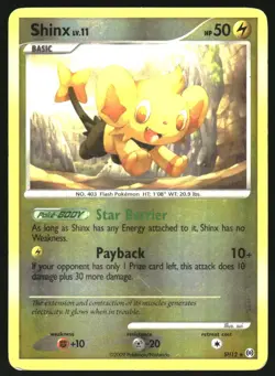 2009 Pokemon Platinum Arceus #SH12 Shinx Holo - Image 1