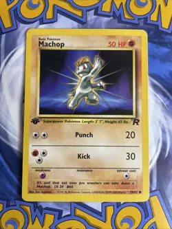 Machop 59/82 Team Rocket 1st Edition Fighting Common WOTC Vintage Pokemon TCG - Image 1